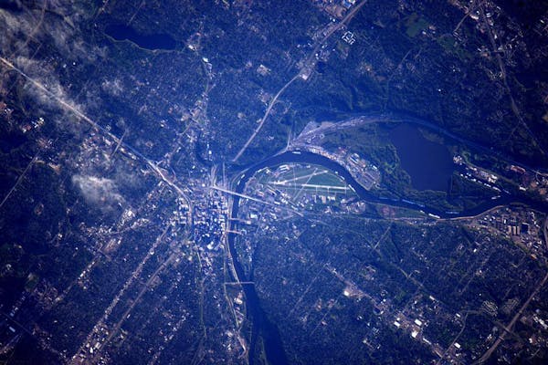 Astronaut Kjell Lindgren tweeted this image of St. Paul, taken from a few hundreds miles above, from the International Space Station.