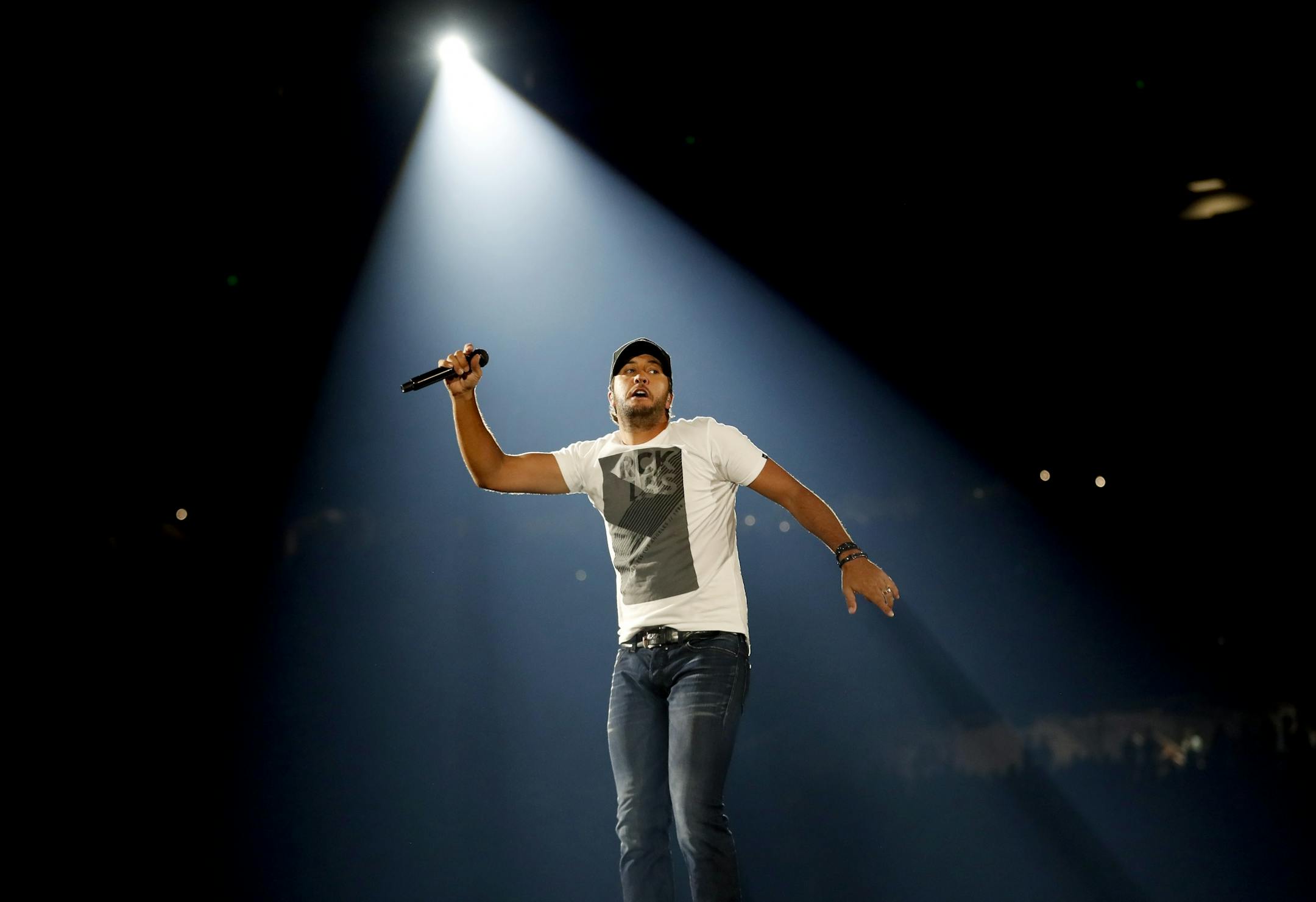 Fans in the pit waited for Luke Bryan to perform at US Bank Stadium.