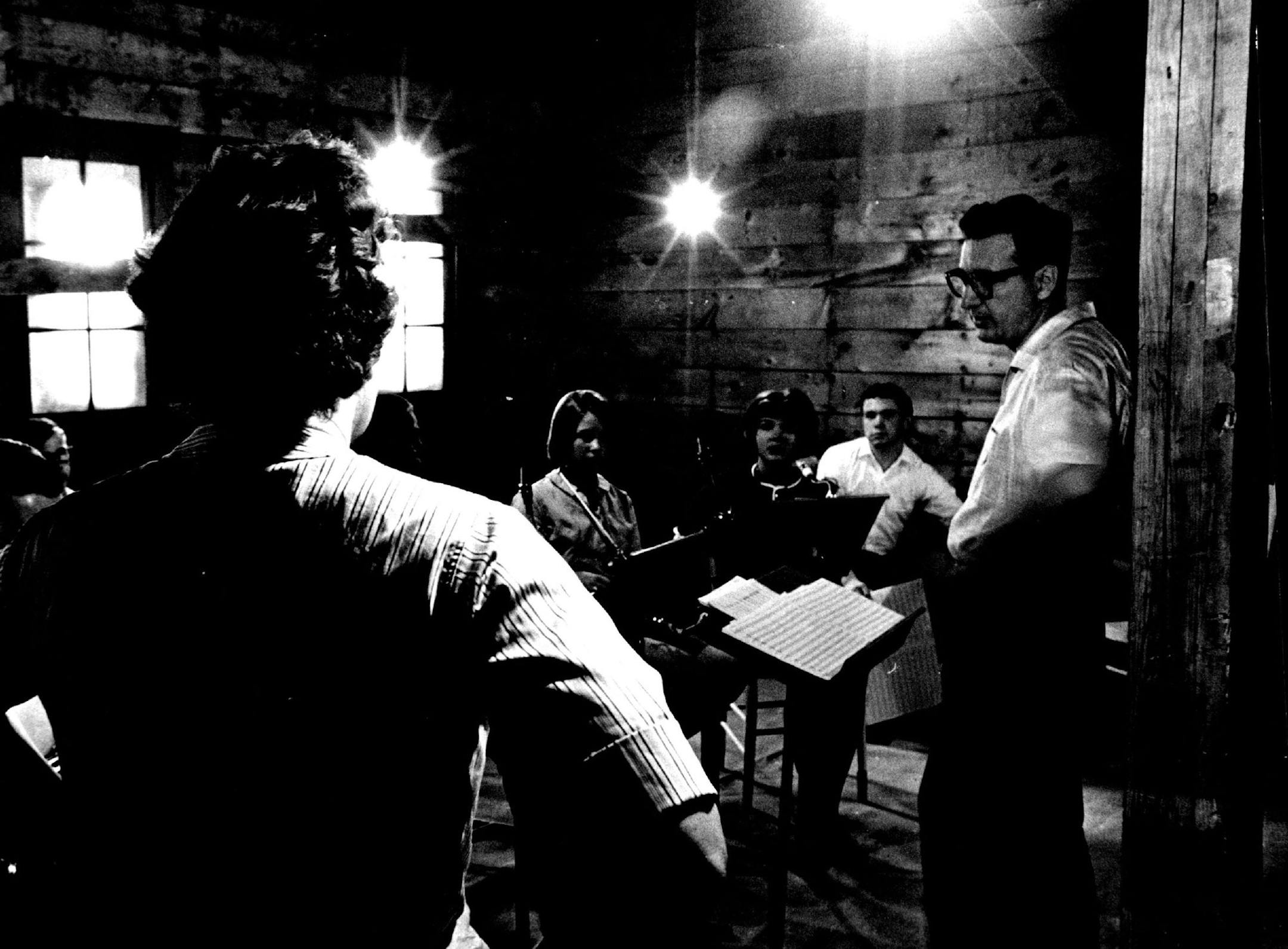 July 25, 1965 During a band rehearsal, Lois discusses a point with A1 Sweet, who directs the showboat's 12-piece band and writes the band arrangements. Former band director of Grand Rapids High School, Sweet now does counseling at Edison High School in Minneapolis. Earl Seubert, Minneapolis Star Tribune ORG XMIT: MIN2015101615193334