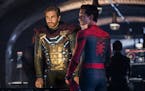 Jake Gyllenhaal and Tom Holland star in Columbia Pictures' SPIDER-MAN: &#x2122; FAR FROM HOME. ORG XMIT: Tom Holland (Finalized);Jake Gyl