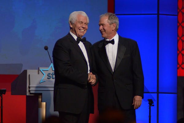 Starkey Hearing Foundation founder Bill Austin introduced former President George W. Bush at a Starkey Hearing Foundation gala.
