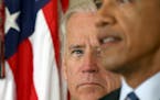Then-Vice President Joe Biden with President Barack Obama in 2014. “Unlike Obama or [President Bill] Clinton,” writes Matthew Yglesias of Bloomber