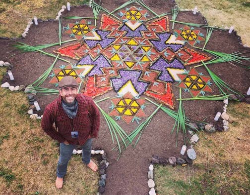 Every object in one of Day Schildkret's mandalas comes from the area where he constructs it.