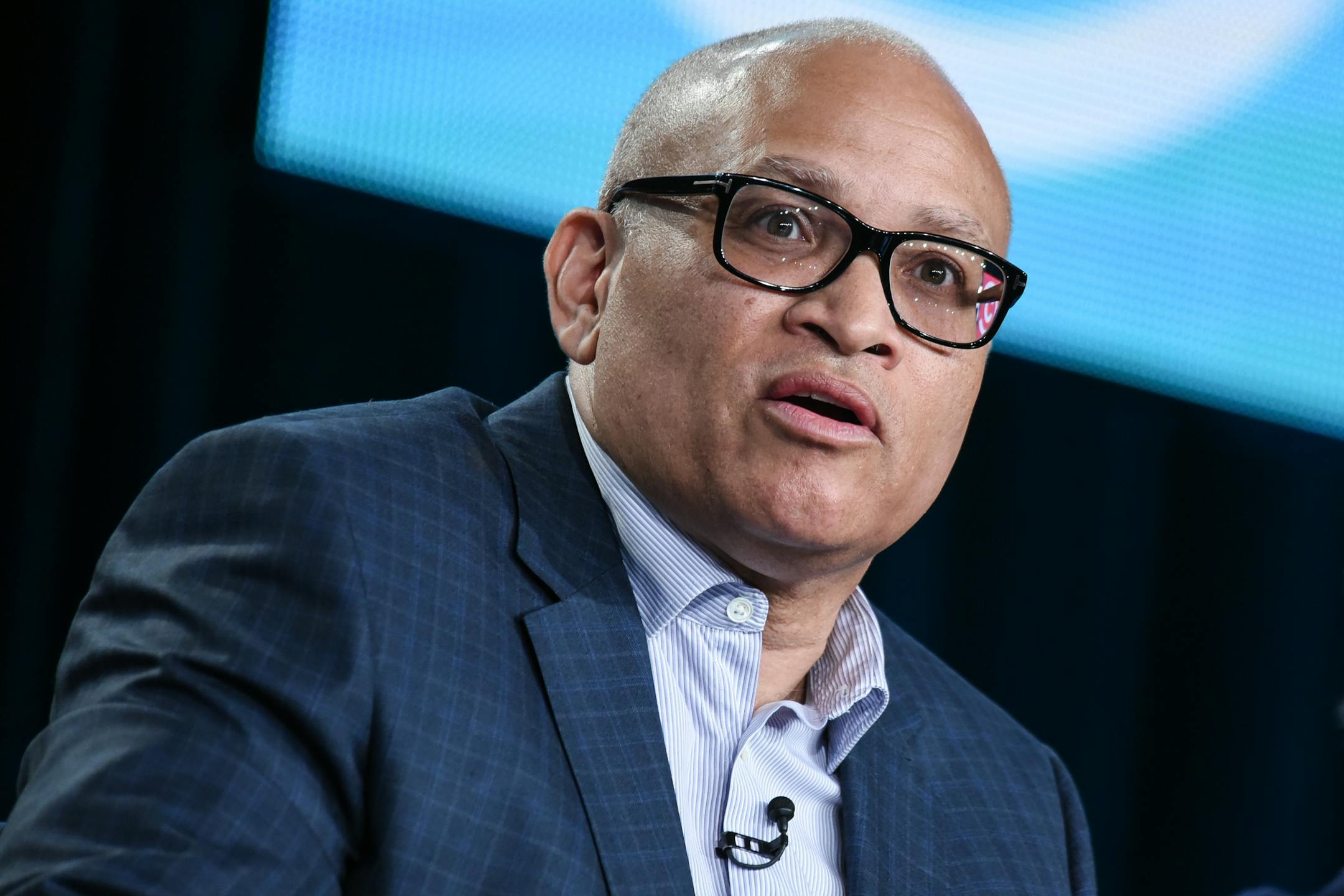 FILE - In this Saturday, Jan. 10, 2015, file photo, Larry Wilmore speaks on stage during Comedy Central's "The Nightly Show with Larry Wilmore," panel at the Viacom 2015 Winter TCA, in Pasadena, Calif. Wilmore's new Comedy Central show premieres Monday, Jan. 19, 2015. At 53, he's got a resume and maturity that a 28-year-old joke slinger can't match, and he's planning a show that's not afraid to mix the serious with the silly. (Photo by Richard Shotwell/Invision/AP, File)