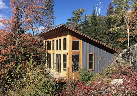 Home of the Month: A one-room cabin on Ripple Island near Ely, Minn., combines a classic pine interior with a sleek metal exterior. Designed by architect Ken Stone.