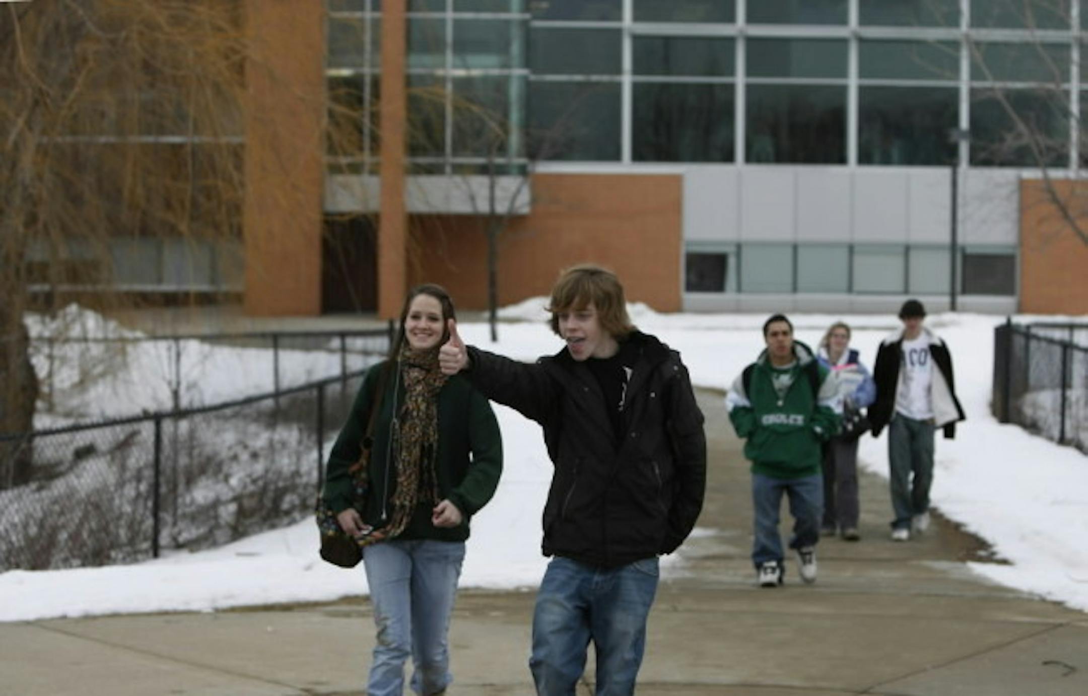 Students walked out of Eden Prairie High School this morning to protest disciplinary action against students who had been seen drinking on photos on the Internet.