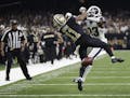 New Orleans Saints wide receiver Tommylee Lewis (11) works for a coach against Los Angeles Rams defensive back Nickell Robey-Coleman (23) during the s