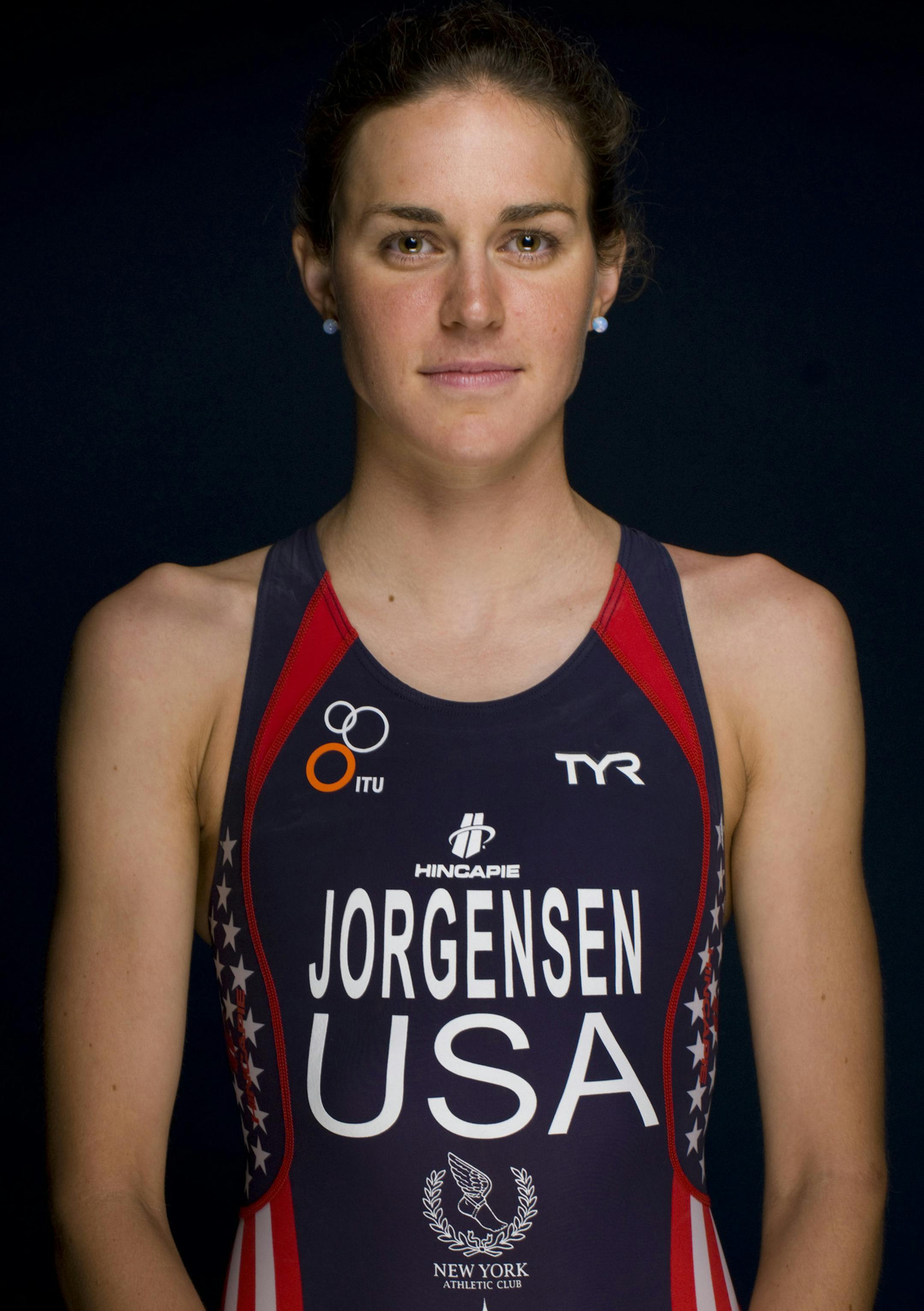 Triathlon athlete Gwen Jorgensen poses for a portrait at the 2012 Team USA Media Summit on Sunday, May 13, 2012 in Dallas. (AP Photo/Victoria Will) ORG XMIT: TXVW159