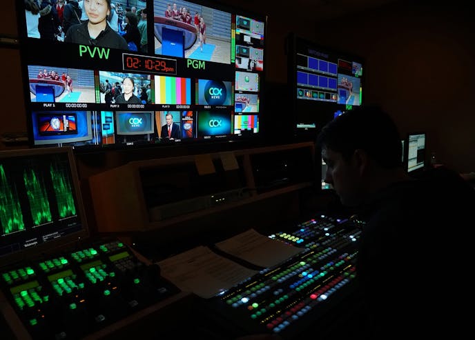 CCX Media's Dustin Cooper directed a live news broadcast on Friday, Feb. 14, 2020.