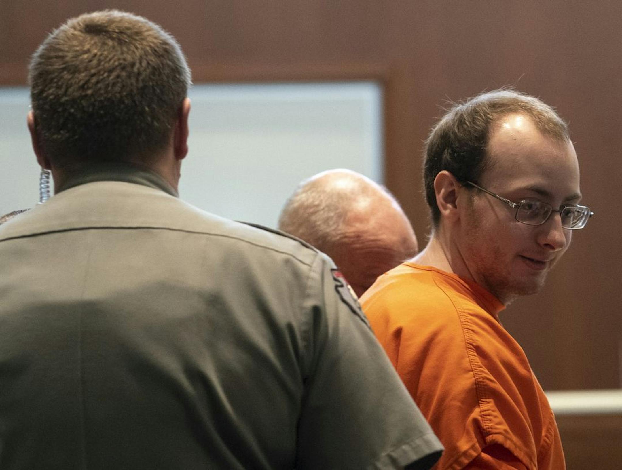 Jake Patterson, accused of abducting 13-year-old Jayme Closs after murdering her parents and holding her captive for three months in a northern Wisconsin cabin, arrived in court during a hearing where he pleaded guilty at the Barron County Justice Center in Barron, Wis., on Wednesday, March 27, 2019.