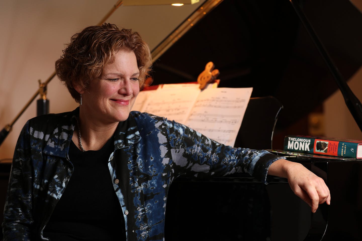 Jazz pianist Laura Caviani sat for a portrait in her home .