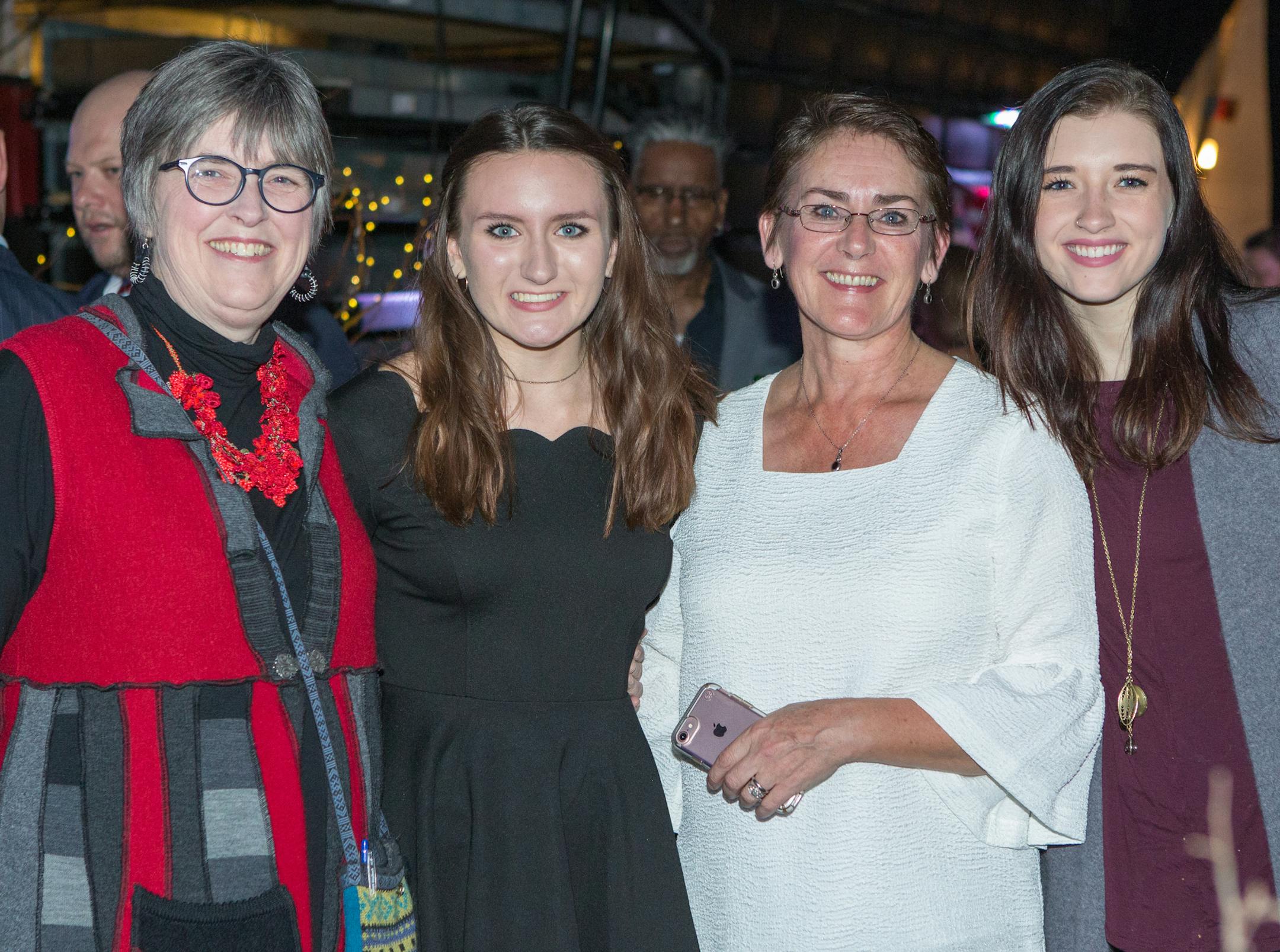 Julie Steller, Emma Stack, Emma Steller and Jennifer Stack at the 2017 Gala celebrating Circus Juventas. [ Special to Star Tribune, photo by Matt Blewett, Matte B Photography, matt@mattebphoto.com, November 4, 2017, Circus Juvantas, St. Paul, Minnesota, SAXO 1004615935FACE111917 Caption listed is the order they gave me at the event, in doing research it appears that Emma Steller is on the far right, Julie Steller is on the far left and Emma Stack is the younger (verified on Facebook - she has Ci