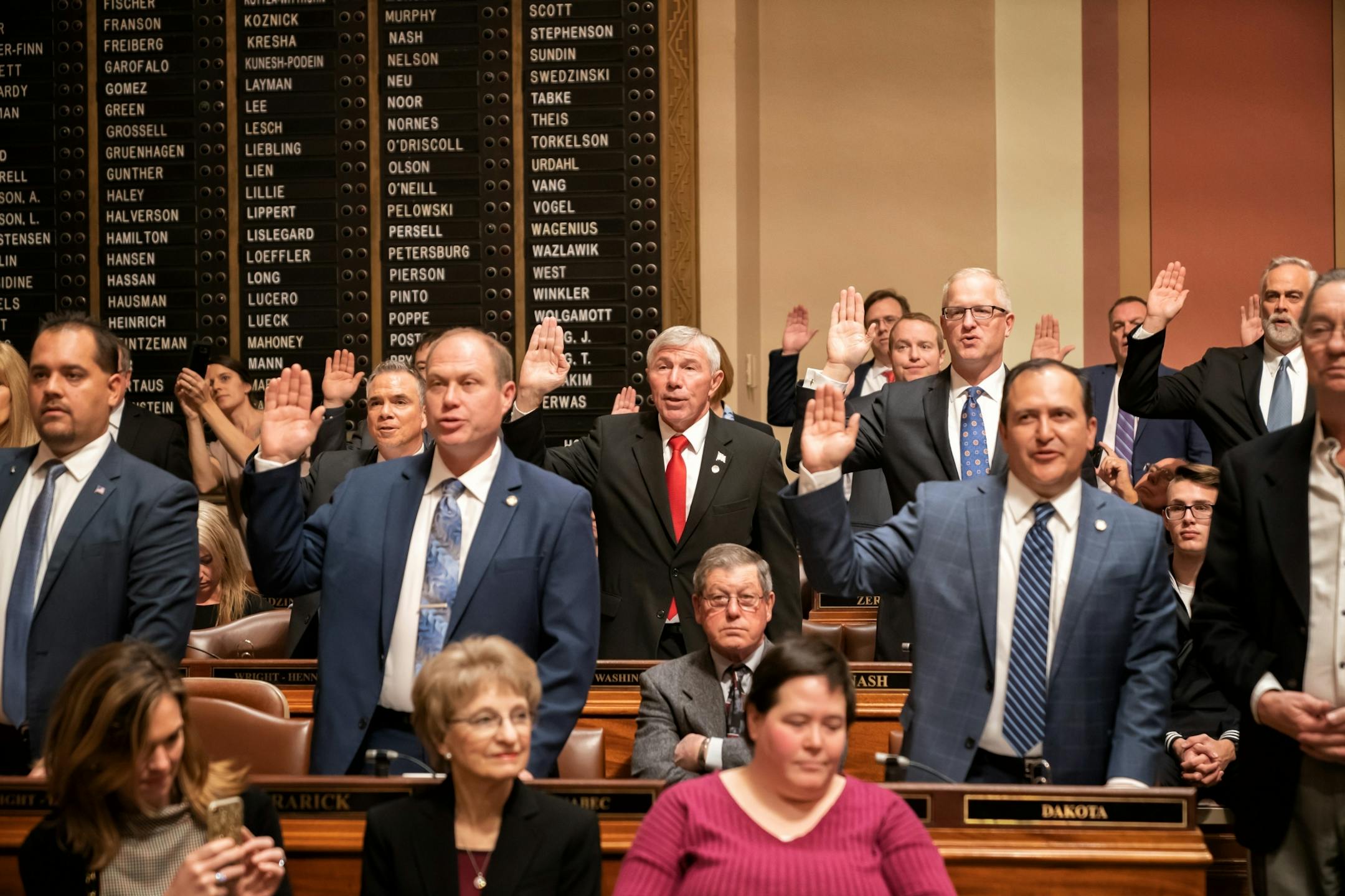 The 91st Minnesota legislative session began with a swearing in ceremony for all members.