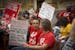 Supporters of the $15 minimum wage increase showed their support before it was passed by City Council at City Hall, Friday, June 30, 2017 in Minneapol