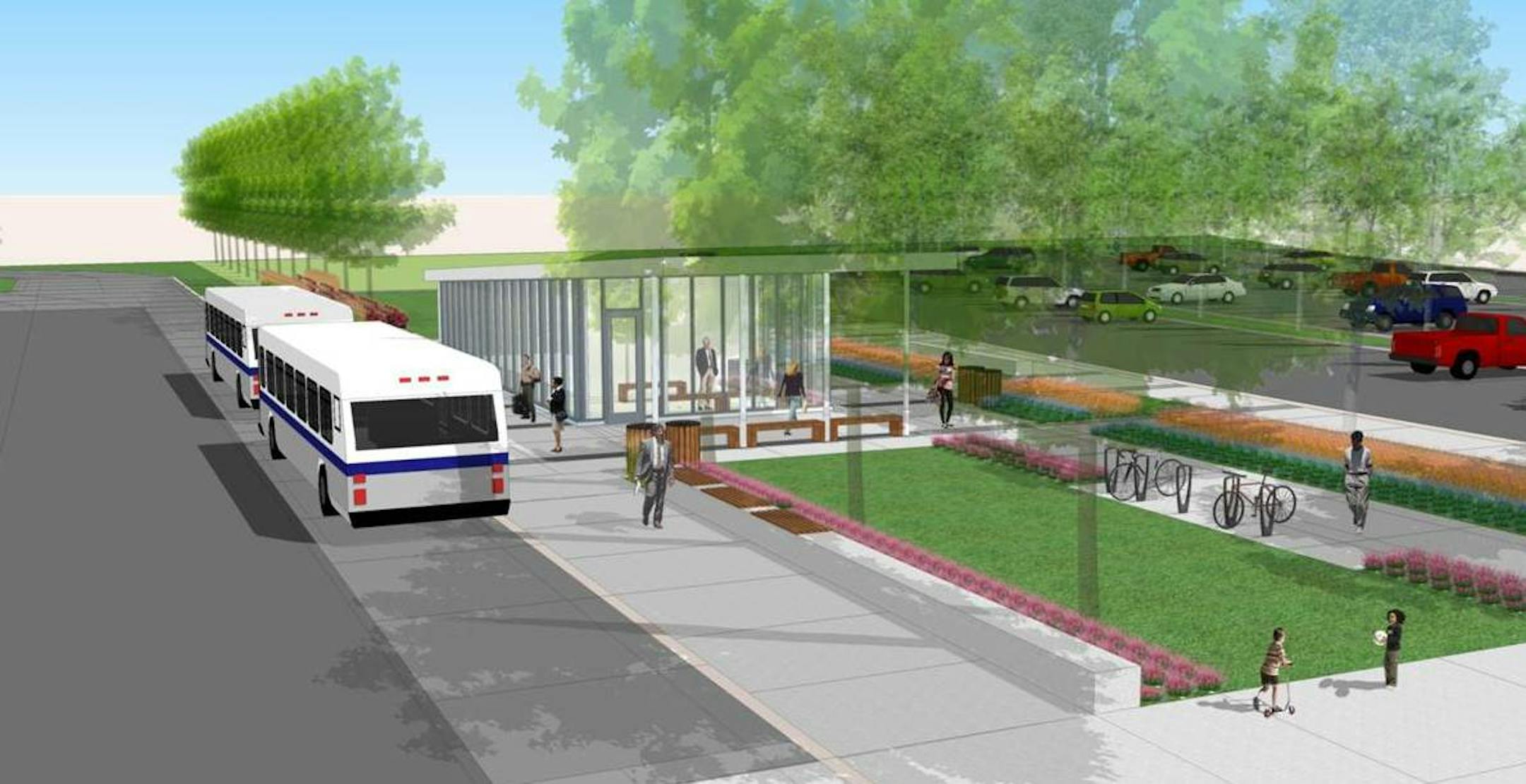 Express buses might serve the Newport transit station at first, but in the future it can be adapted for Bus Rapid Transit and commuter rail if desired.