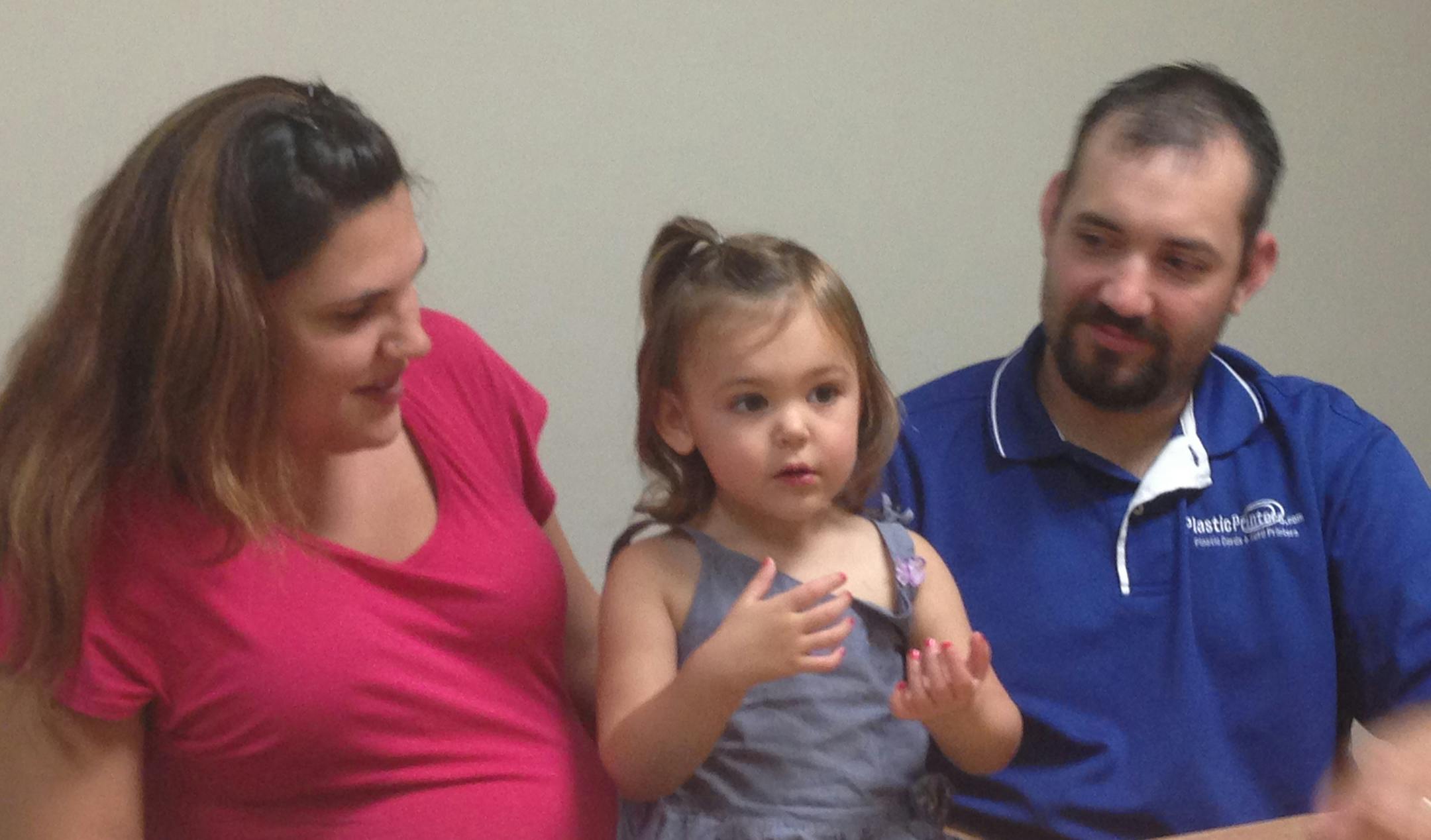 Saxo budget No. 379230 Calena and Jacob Lingle of Hastings, both have been deaf since birth. Their daughter, Aria, 2 ¬Ω, can hear, although her first language was American Sign Language (ASL). They spend summer weekends at their cabin in northern Minnesota, thus wanted their daughter to be comfortable in the water. They enrolled Aria in a parent-child Sea Lion swim class at the YMCA in Hastings and asked that an interpreter be provided so they could understand what went on. The Y sai