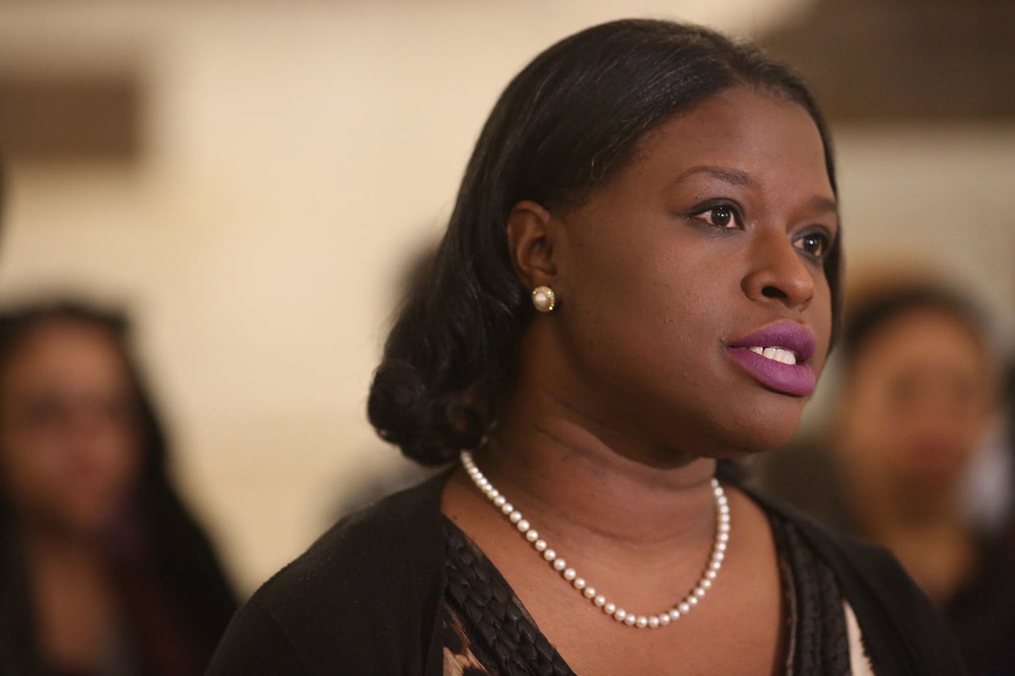 NAACP president Nekima Levy-Pounds demanded an apology from the Mall of America after a video surfaced of 14 year-old Isabella Brown being restrained by MOA security and Bloomington Police. ] (KYNDELL HARKNESS/STAR TRIBUNE) kyndell.harkness@startribune.com Minneapolis NAACP along with Black Lives Matter and black clergy held a press conference demanding an apology from Mall of America and reiterating their call for a boycott of MOA after a incident of with mall security and a 14 year-old black g