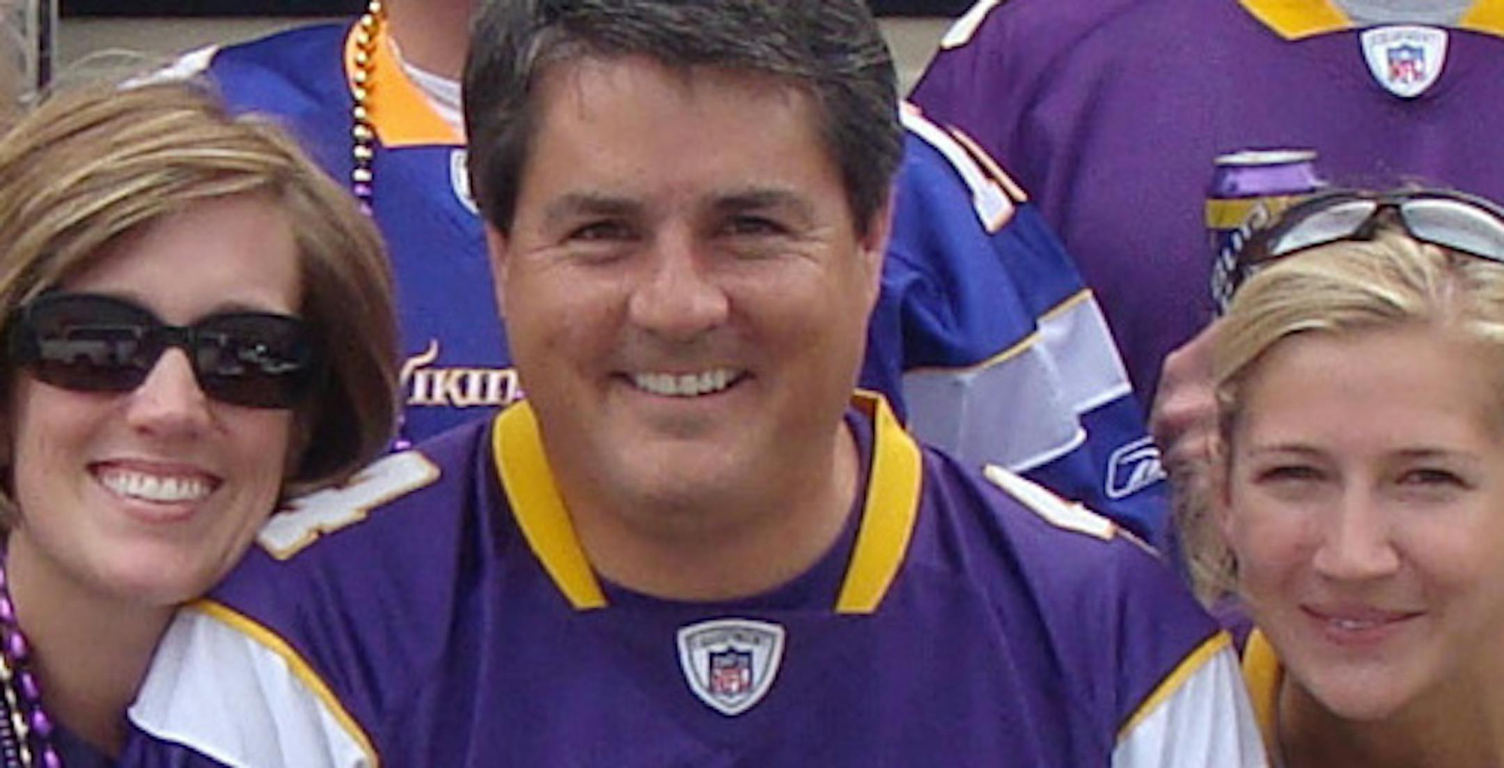 Vikings fans - London - Paul Mendoza and friends tailgate at a Minneapolis home game with a Vikings-themed RV.