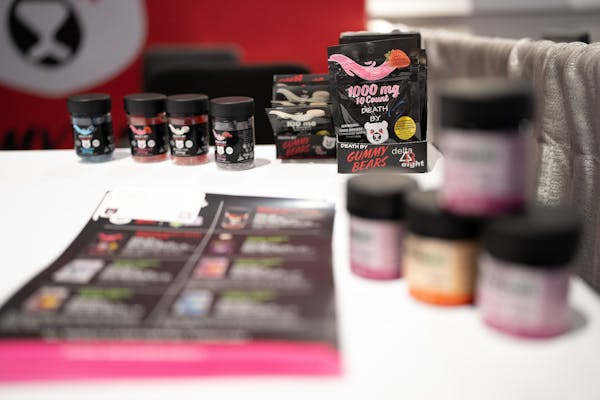 Northland Vapor’s Death by Gummy Bears products were on display this summer in St. Paul.