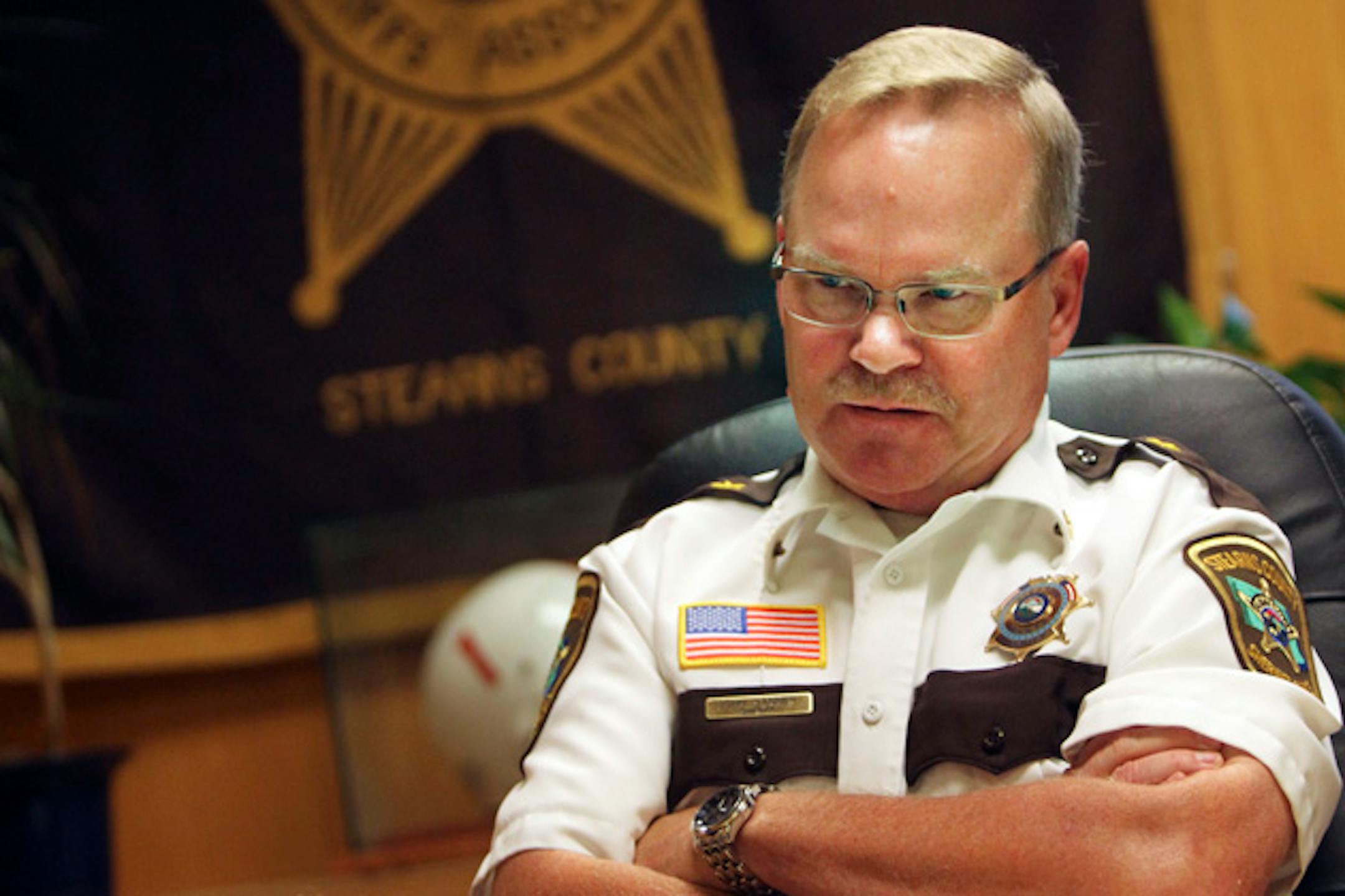 DAVID JOLES • djoles@startribune.com - Sept. 14, 2010 - St. Cloud, MN -Stearns County Sheriff John Sanner is overseeing the investigation into the disappearance of 11 year-old Jacob Wetterling in 1989, almost 21 years ago. In this photo:]