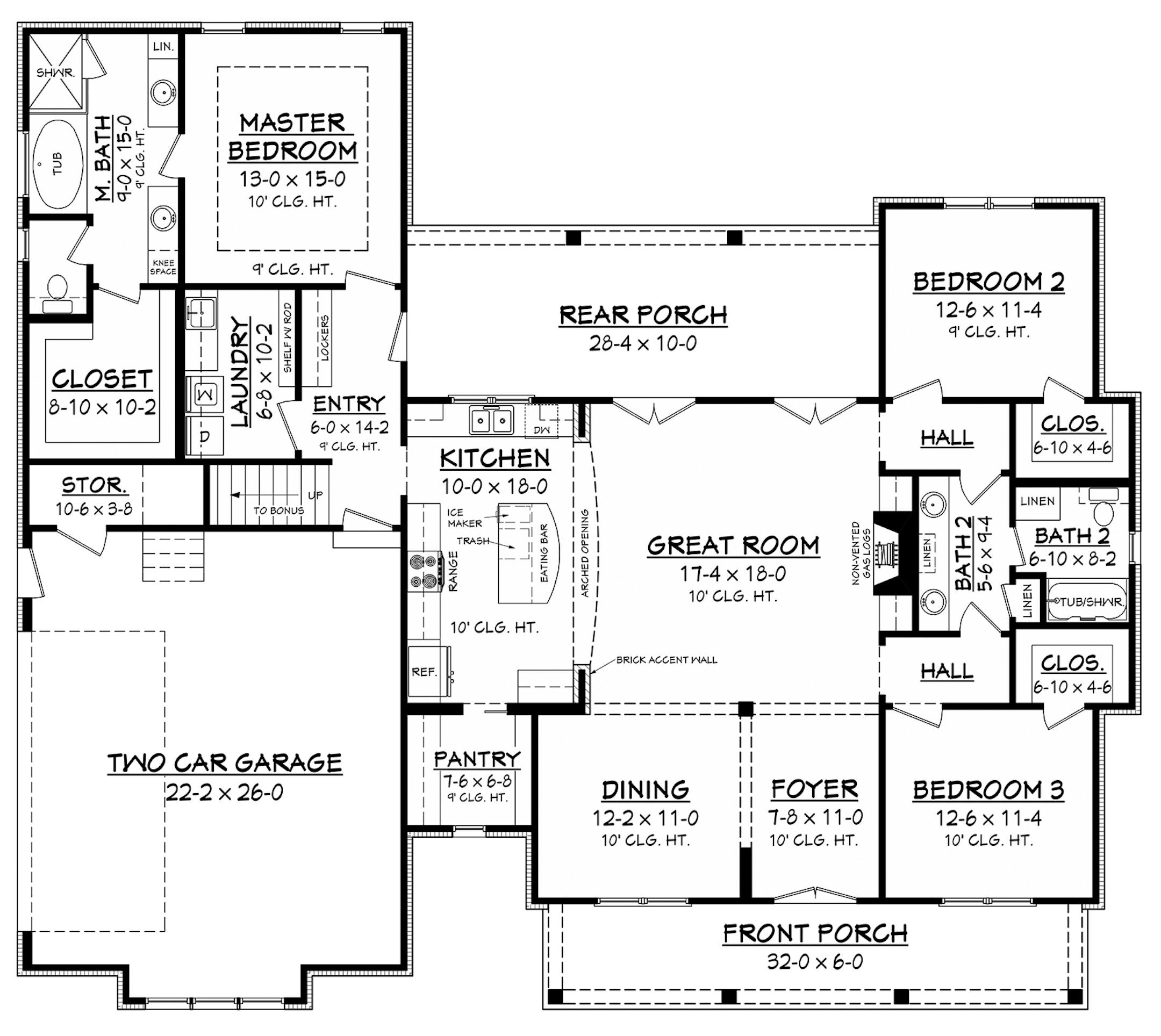 Home plan: Country curb appeal with a modern layout
