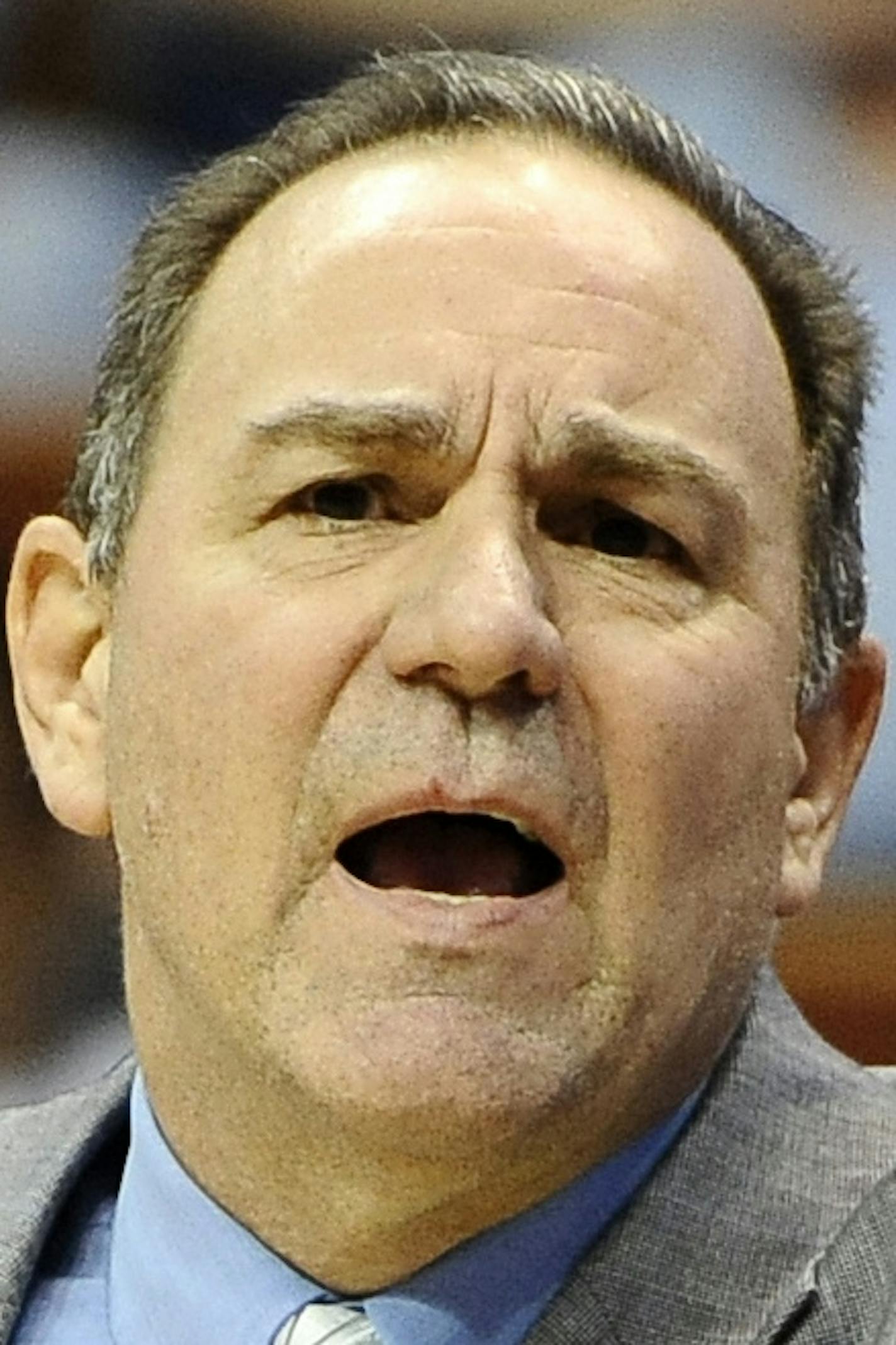 FILE - In this July 2, 2013 file photo, Tulsa Shock head coach Gary Kloppenburg gestures during the first half of a WNBA basketball game against the Connecticut Sun in Uncasville, Conn. The Shock fired Kloppenburg and his assistants on Tuesday, Oct. 15, 2013, after two seasons with the struggling team. (AP Photo/Jessica Hill, File) ORG XMIT: CTJH110