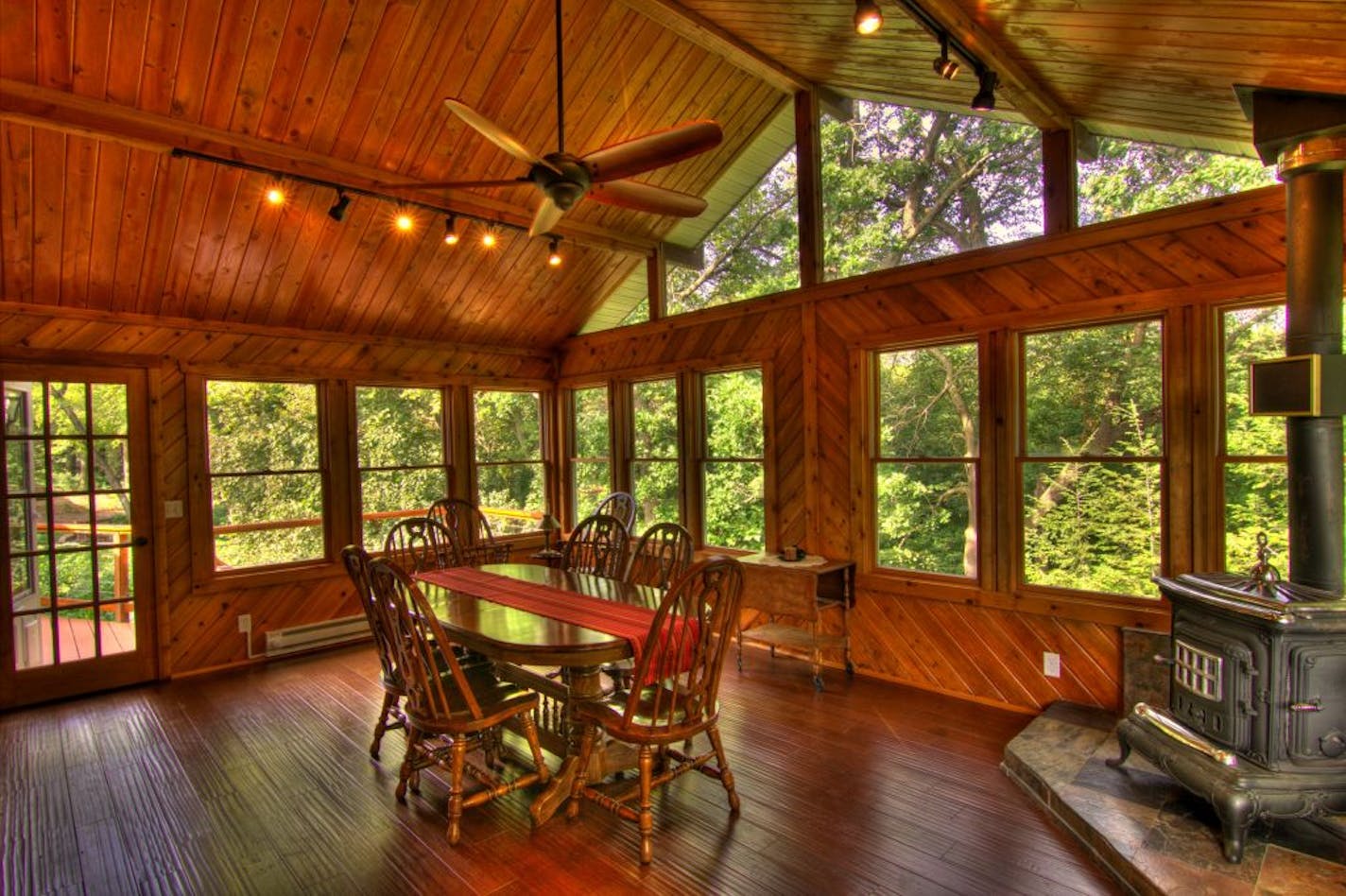 A large porch was converted into a four-season room.