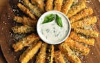 Crispy Zucchini Fries With Basil Parmesan Dipping Sauce