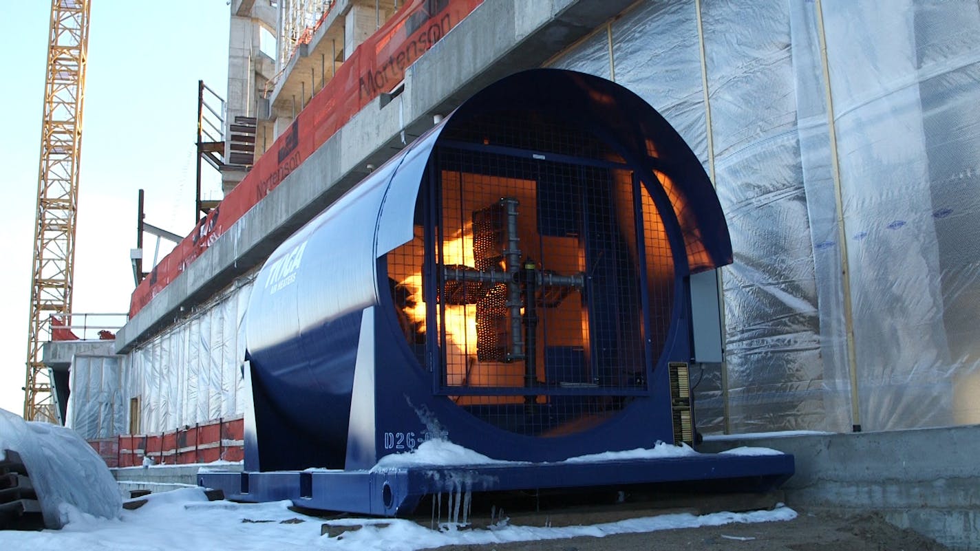 The Viking stadium workforce is kept a little bit warmer with Heaters and several workers that spent their shifts trying to keep the heaters all working.