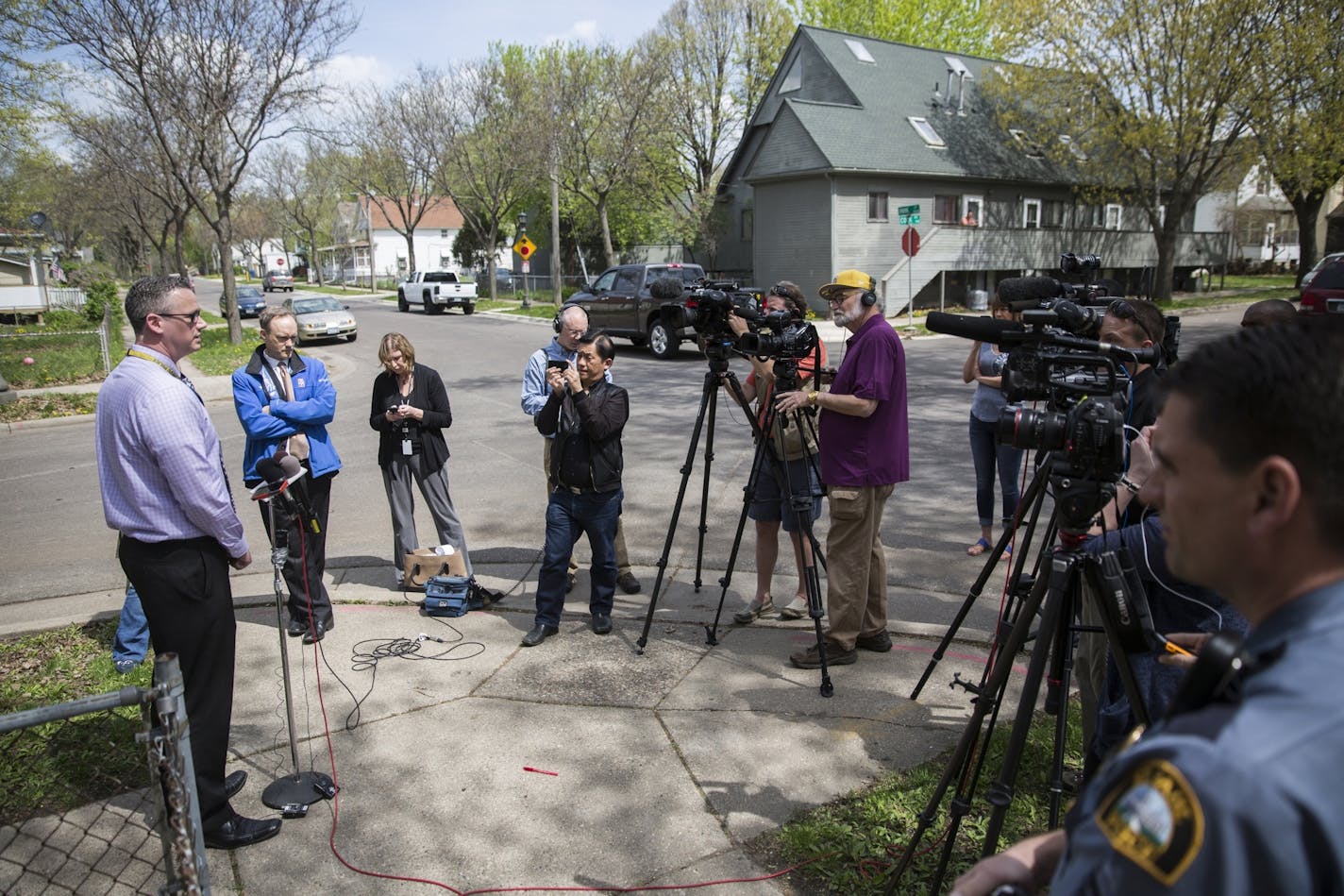 St. Paul Police Department public information coordinator Steven Linders spoke at a news conference in St. Paul about the assault of the girl.