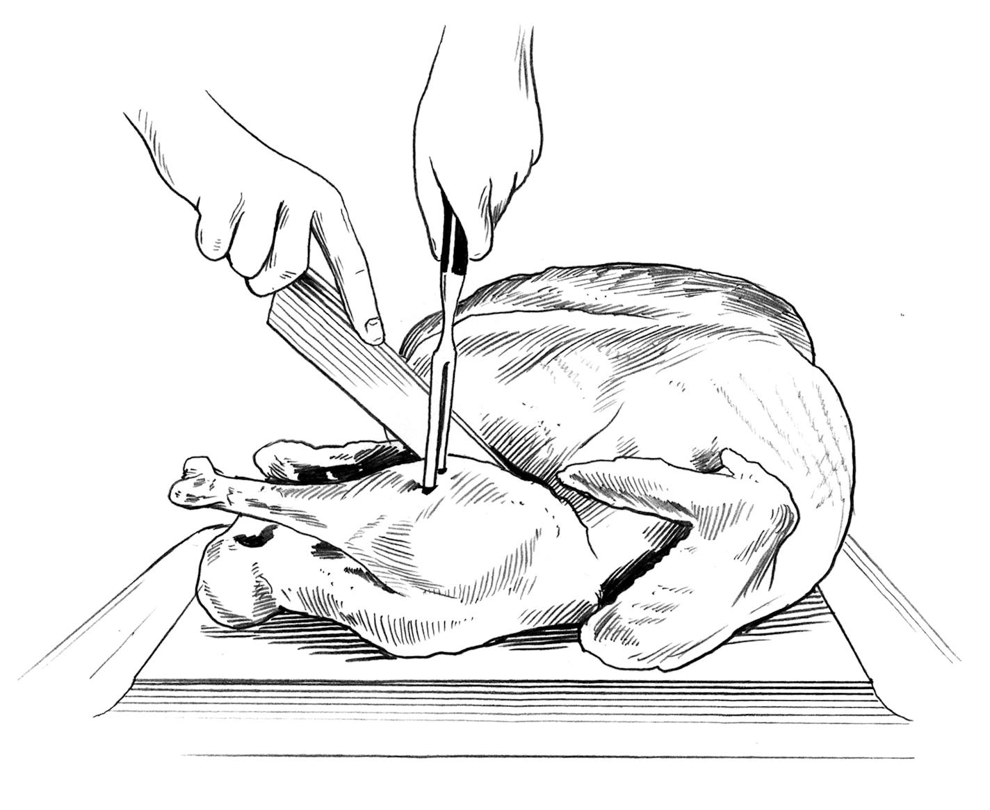 How to carve a turkey, step by step. Step 2.