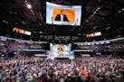 New Jersey Gov. Chris Christie speaks on the second day of the Republican National Convention on Tuesday, July 19, 2016, at Quicken Loans Arena in Cle