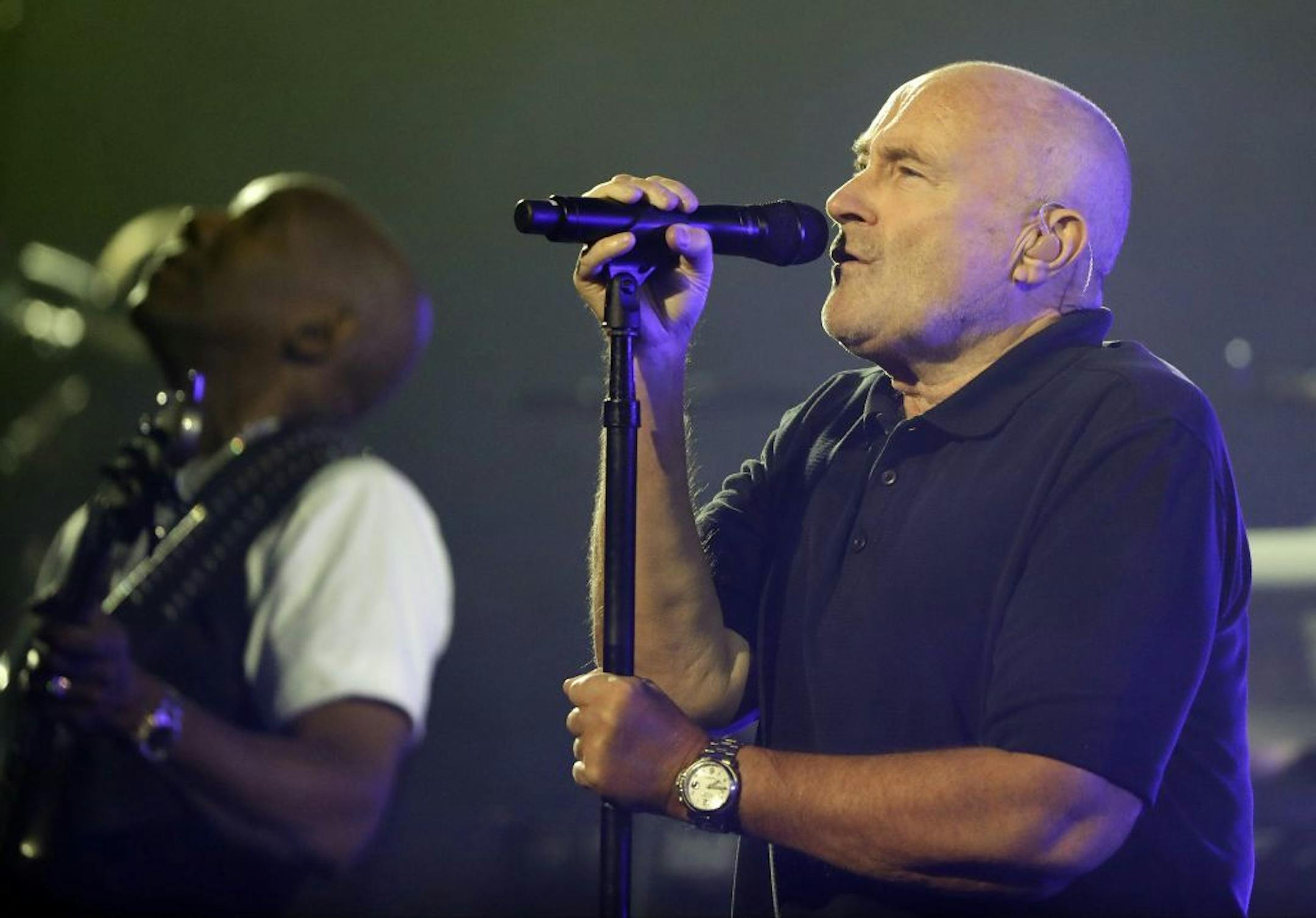 Phil Collins performs during the opening ceremony for the U.S. Open tennis tournament in August.