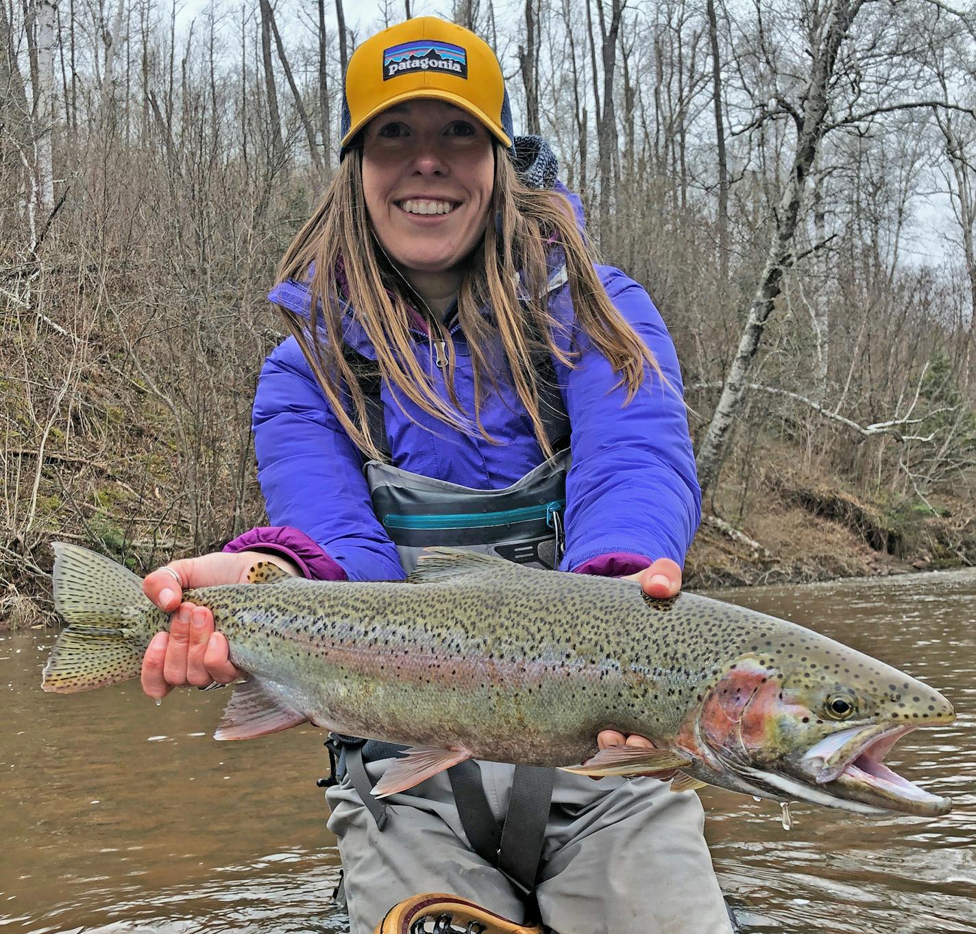 Megan Johnson, 30, an Elk River teacher, has been bitten by the North Shore river fishing bug, as have friends Toby Halley of Northfield, Minn., and Brock Haugrud of Duluth. The anglers met on various rivers and now fish together often.