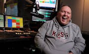 Larry "Moon" Thompson of KS95's "Moon & Staci" show yukked it up at the radio station.