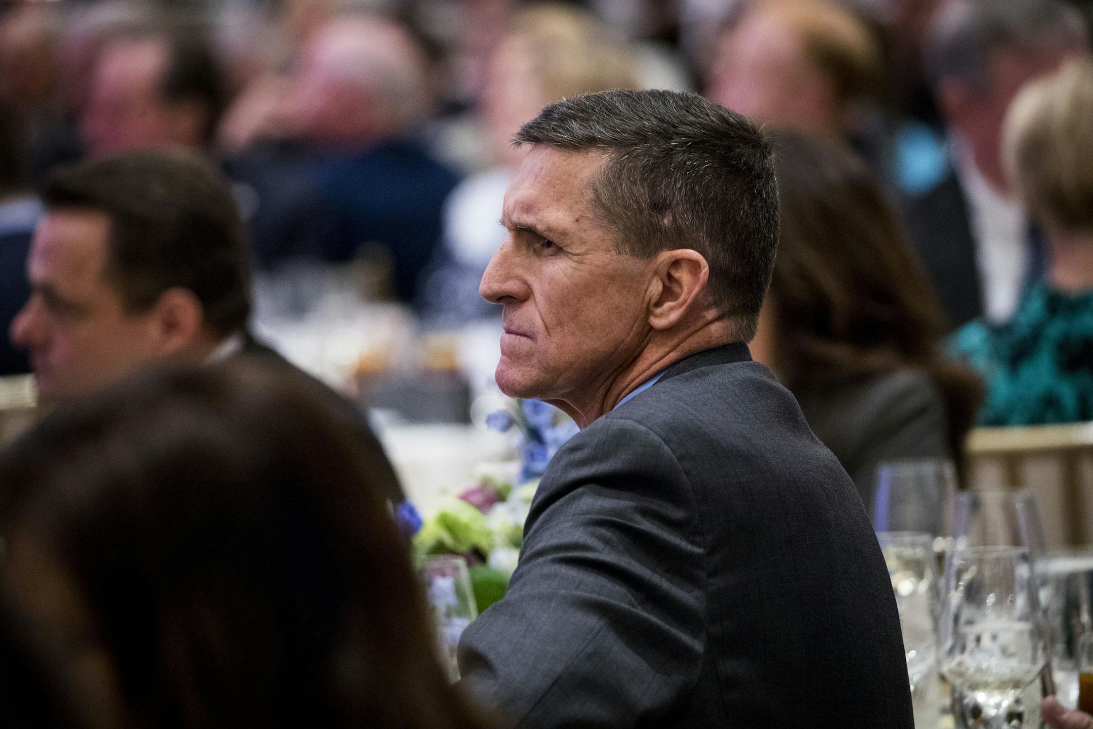 FILE — Michael Flynn, President-elect Donald Trump’s choice for national security adviser, at a pre-inauguration luncheon in Washington, Jan. 19, 2017. Trump asked FBI Director James Comey to stop investigating Flynn’s ties to Russia, according to a detailed memo Comey wrote to document their conversation; the White House denies it is an accurate account. (Doug Mills/The New York Times)