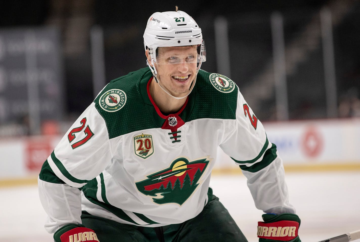 Nick Bjugstad (27) of the Minnesota Wild