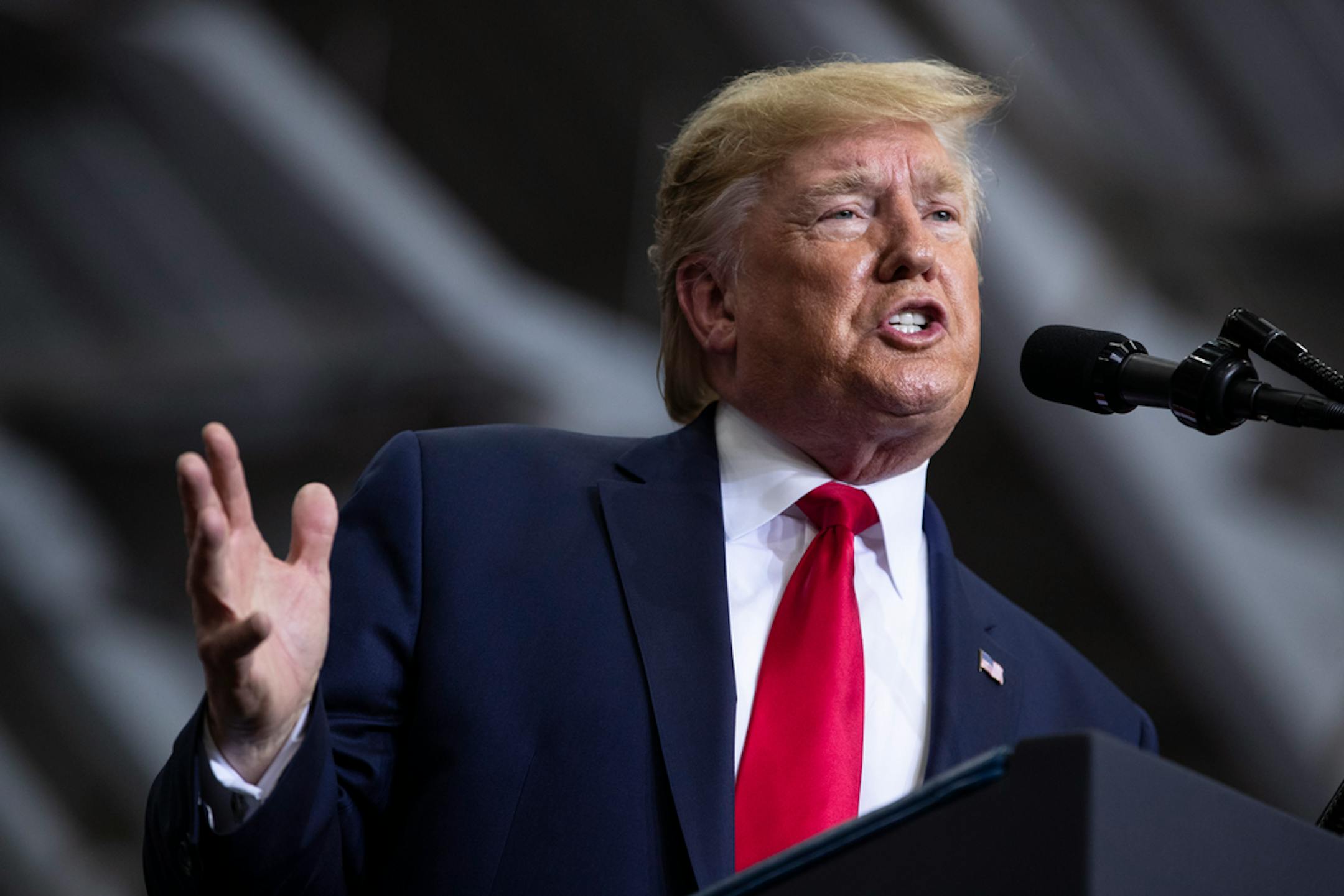 President Donald Trump speaks during a campaign rally at the Monroe Civic Center, Wednesday, Nov. 6, 2019, in Monroe, La. (AP Photo/ Evan Vucci)