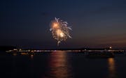 Fireworks burst over Lake Minnetonka in 2021 after anonymous donors came up with funds for the fireworks show in Deephaven.