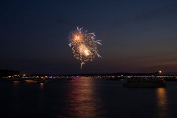 Fireworks burst over Lake Minnetonka in 2021 after anonymous donors came up with funds for the fireworks show in Deephaven.