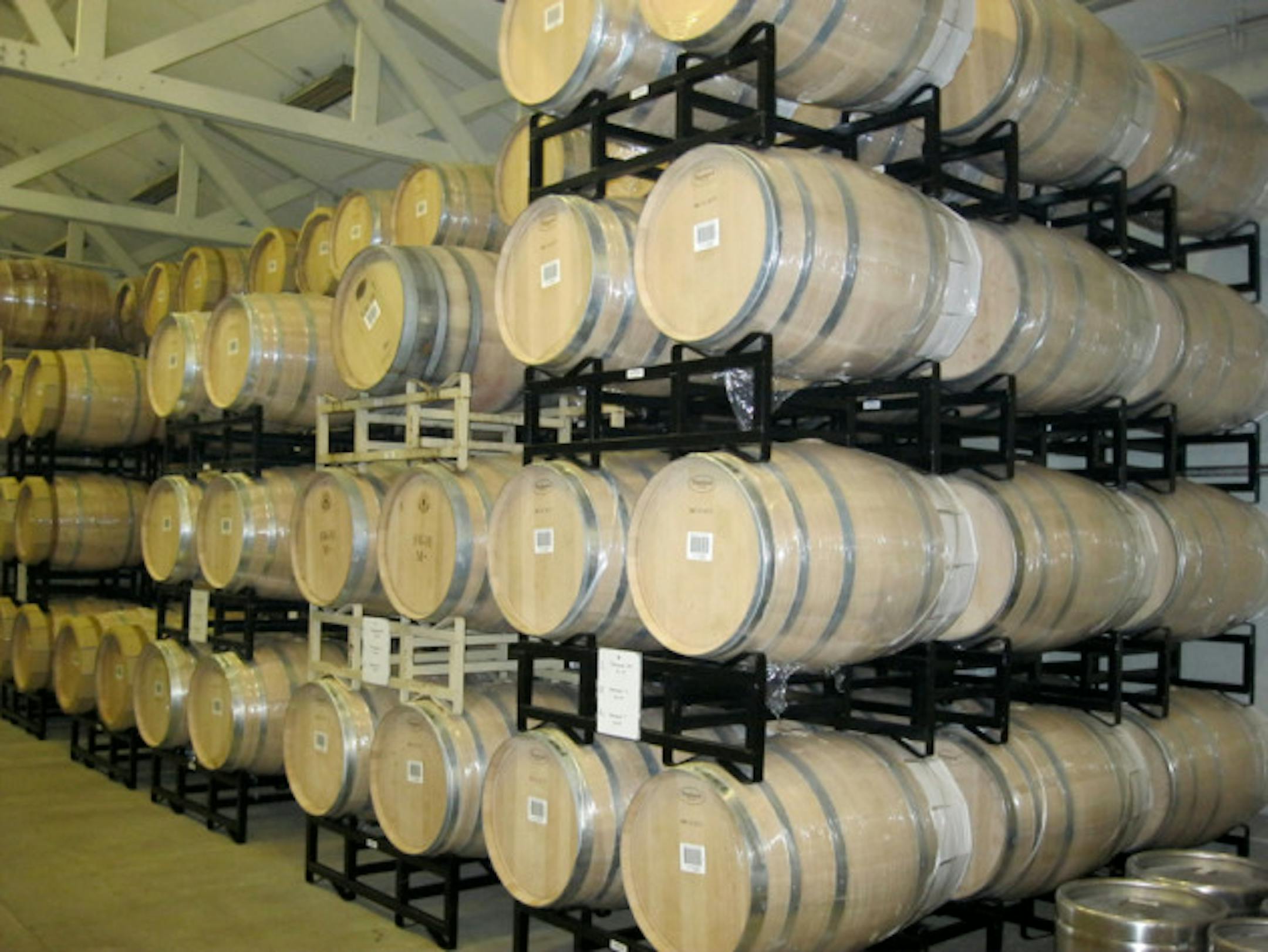At $1500 a pop for new French oak barrels, some wineries make other choices. By my count, Merryvale's shipment of these new barrels equals around $200,000. The barrels will only be used for three years.