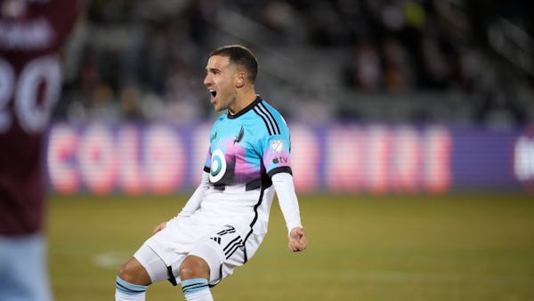 Minnesota United midfielder Franco Fragapane reacted during the 2-1 victory at Colorado last Saturday.