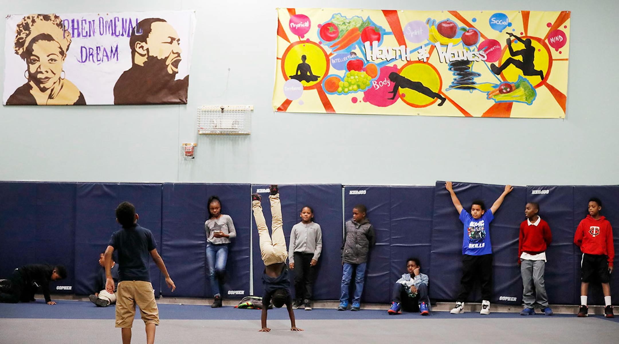 Fifth grader enjoy gym time during after school programing.