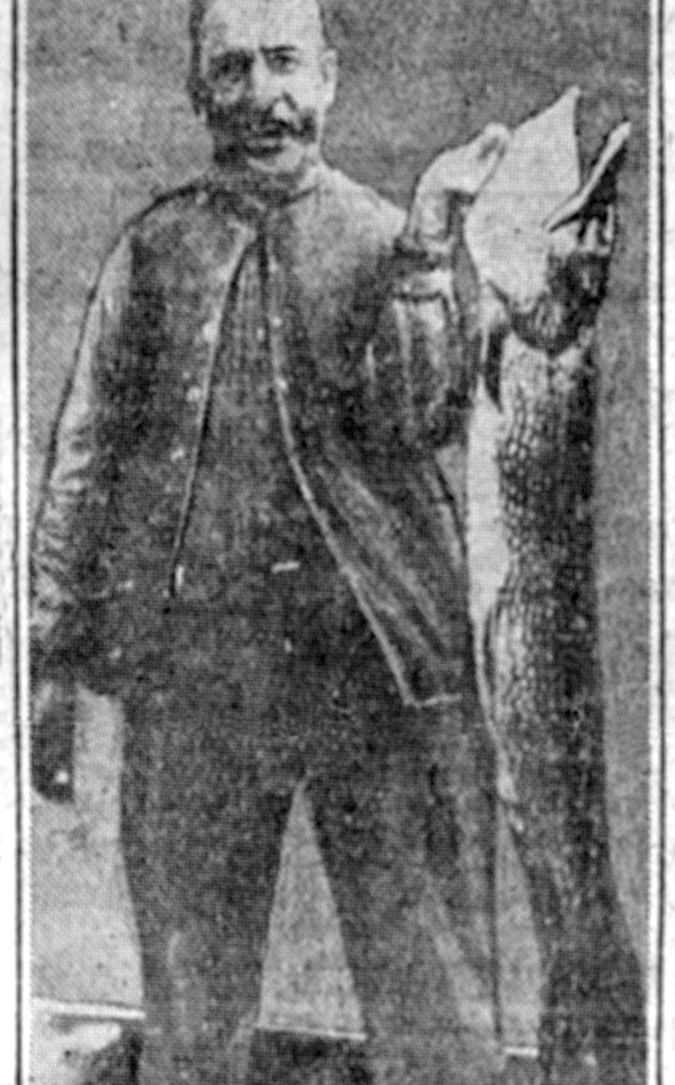 J.V. Schanken with a large northern, but it's unclear if this is the 45-pound, 12-ounce northern he reportedly caught.
