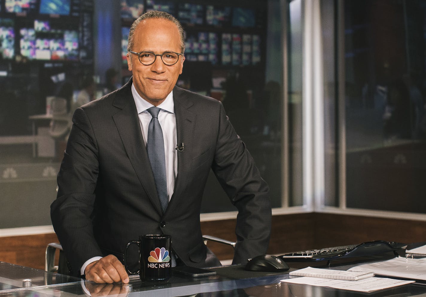 PHOTO MOVED IN ADVANCE AND NOT FOR USE - ONLINE OR IN PRINT - BEFORE JULY 31, 2016. -- Lester Holt, NBC Nightly News anchor, on set at NBC in New York, July 22, 2016. Holt, who will be anchoring the Olympics for NBC from Copacabana Beach in Rio, Brazil, has covered eight consecutive summer games. (Christopher Gregory/The New York Times)