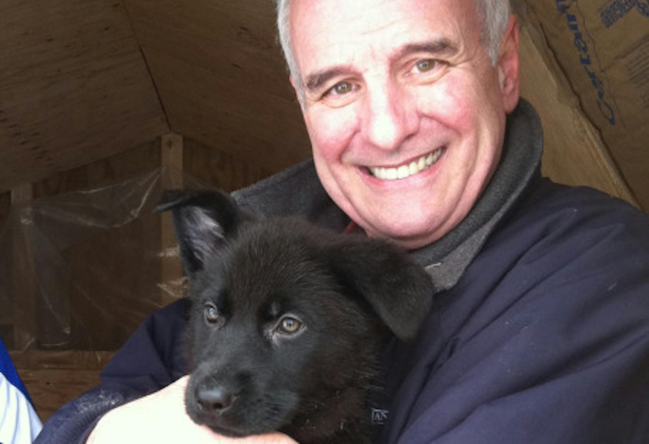 Gov. Dayton and Wanamingo, a German Shepherd