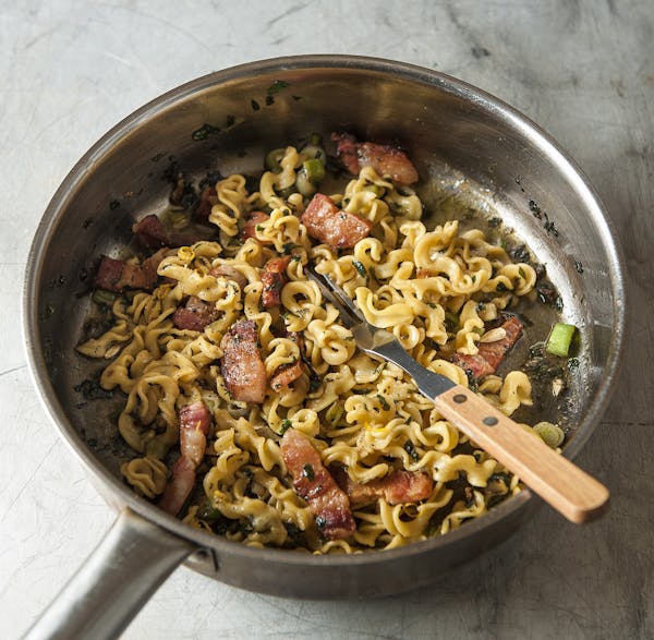 Pasta With Pancetta and Lemon.