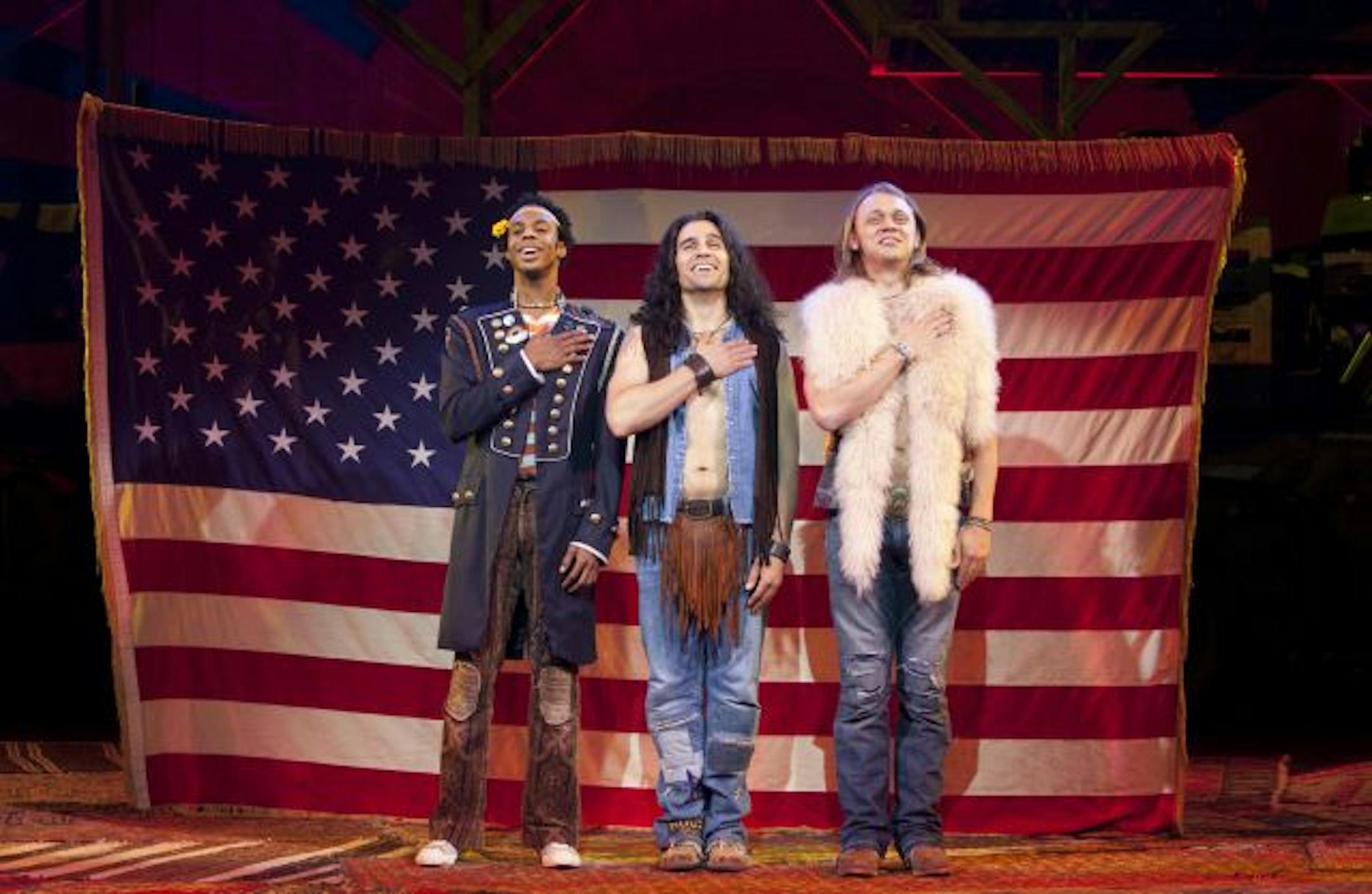 Lawrence Stallings, Steel Burkhardt and Matt DeAngelis in the "Hair" national tour.