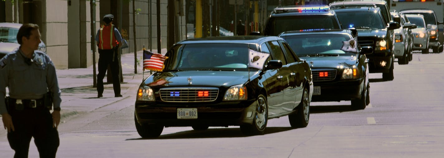 Vice President Joe Biden arrived Wednesday at the Hilton Hotel in downtown Minneapolis for U.S. Sen. Amy Klobuchar's fundraiser.