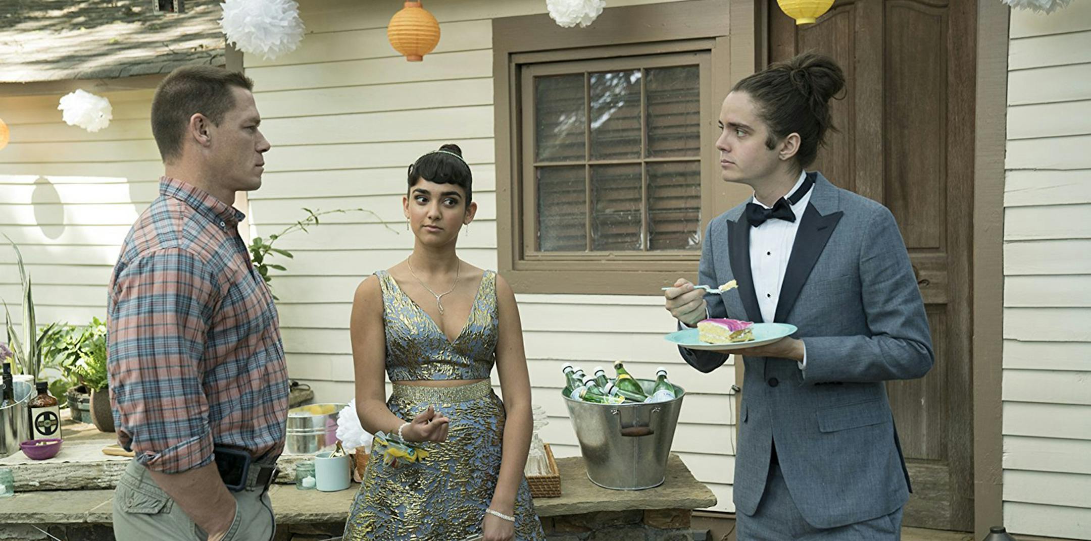 Miles Robbins, John Cena and Geraldine Viswanathan in "Blockers." (Universal Pictures) ORG XMIT: 1227362